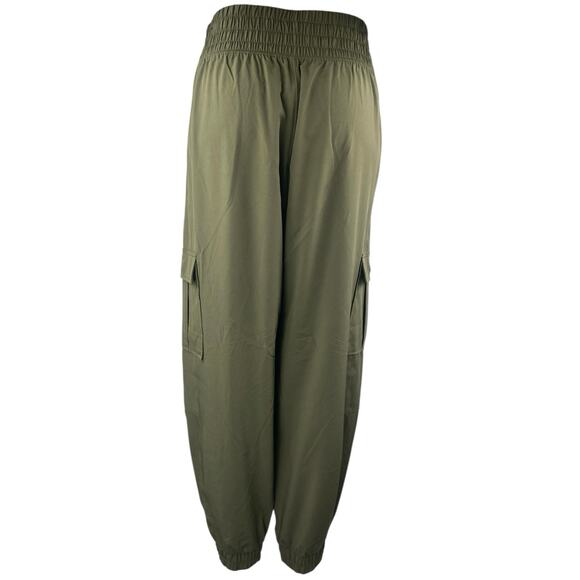 YPB MotionTek Green High Waisted Jogger Tapered Trousers Cargo Pants Size L - Picture 3 of 4